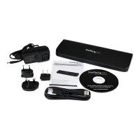 Produktbild för StarTech.com USB 3.0-dockningsstation för dubbla skärmar med HDMI &amp; DVI/VGA - dockningsstation - USB - VGA, HDMI - 10Mb LAN