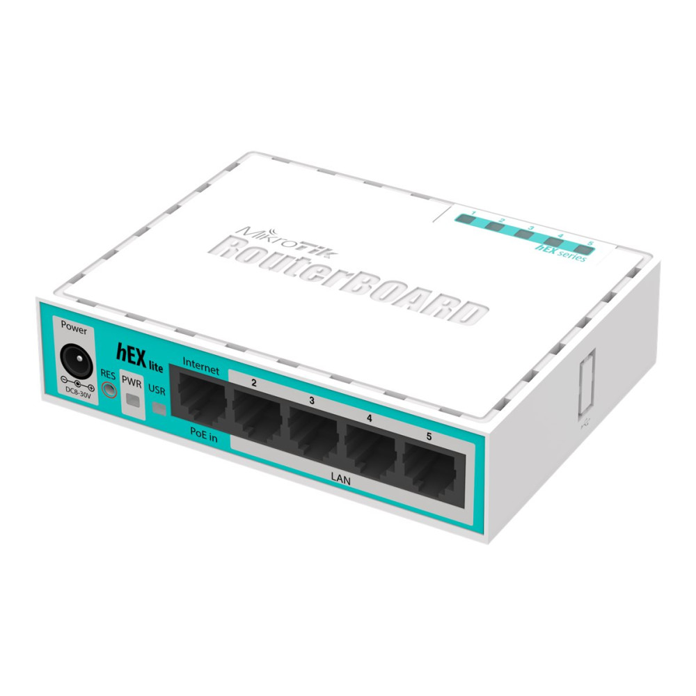 Produktbild för MikroTik RouterBOARD hEX lite RB750r2 - router - skrivbordsmodell