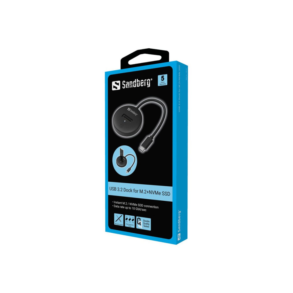 Produktbild för Sandberg - SSD-dockningsstation - M.2 NVMe Card - USB-C 3.2 (Gen 2)