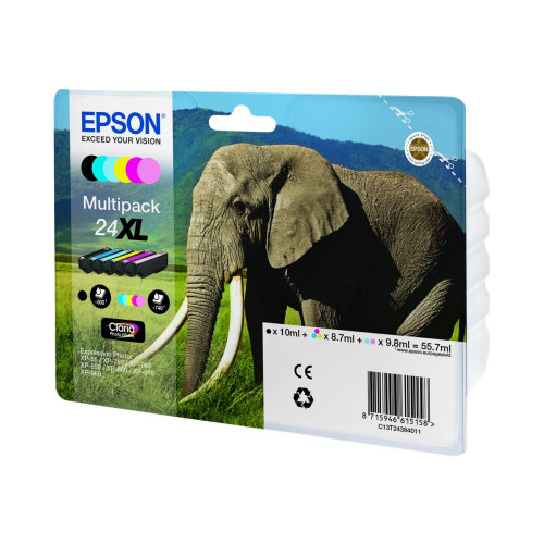 EPSON Epson 24XL Multipack - 6-pack - XL - svart, gul, cyan, magenta, ljus magenta, ljus cyan - original - bläckpatron