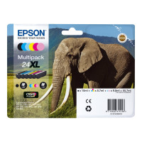 Produktbild för Epson 24XL Multipack - 6-pack - XL - svart, gul, cyan, magenta, ljus magenta, ljus cyan - original - bläckpatron