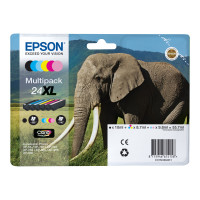 Produktbild för Epson 24XL Multipack - 6-pack - XL - svart, gul, cyan, magenta, ljus magenta, ljus cyan - original - bläckpatron