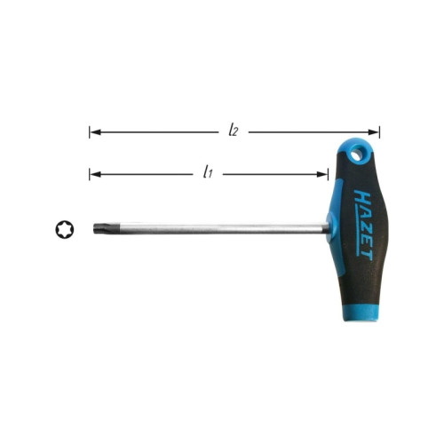 Hazet Workshop Torx-skruvmejsel storlek T 8 Bladlängd: 80 mm - Handverktyg