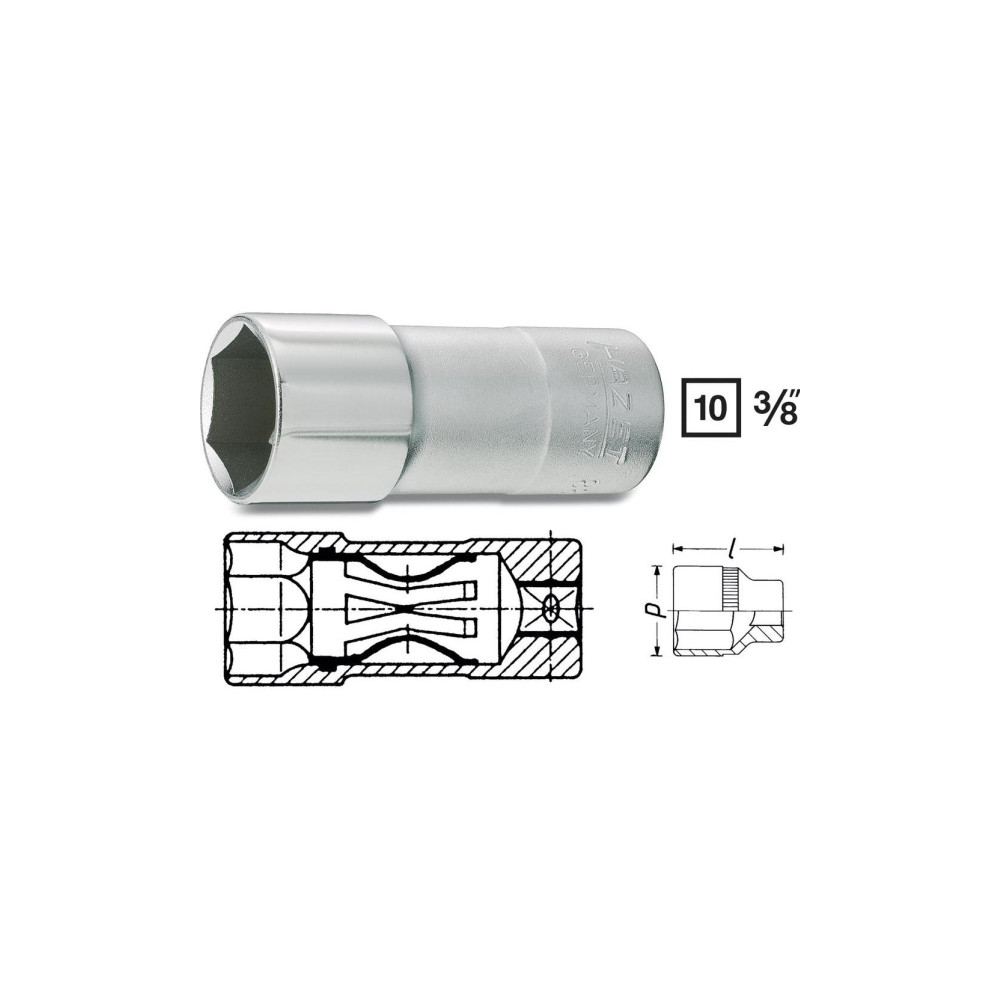Produktbild för HAZET 880KF, Uttag, 3/8", Metrisk, 1 huvuden, 13/16", 2,5 cm