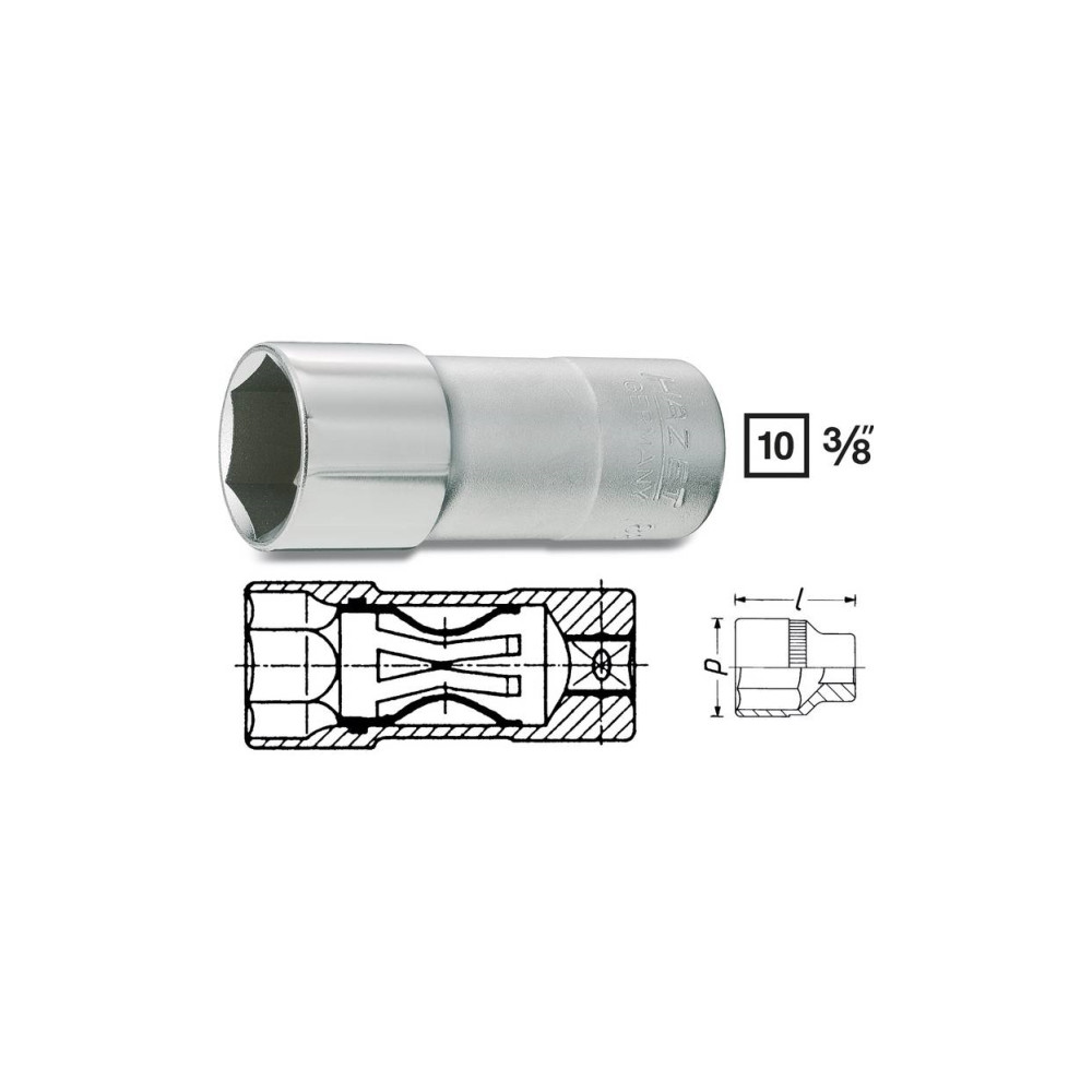 Produktbild för HAZET 880KF, Uttag, 3/8", Metrisk, 1 huvuden, 13/16", 2,5 cm