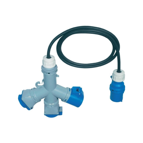 PCE Cee 3-Way Power Distributor 16 A Socket 230 V~ 2, Cee 16 A,...