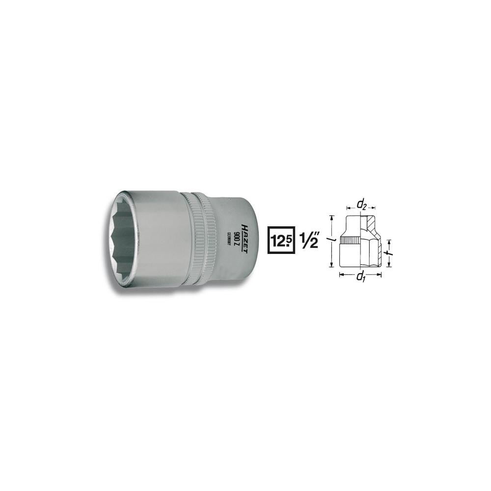 Produktbild för HAZET 900Z-30, Uttag, 1/2", Metrisk, 1 huvuden, 30 mm, 4,01...
