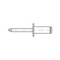 Produktbild för TOOLCRAFT 159963 öppna blindnitar (Ø x L) 5 mm x 35 mm alumi...