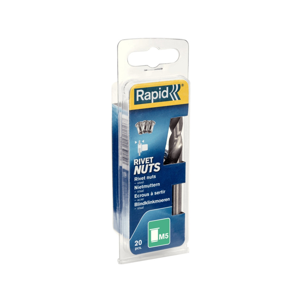 Produktbild för Rapid Blindnitmutter M5, Nitmutter, Stål, Vit, M5, RP110, 35...