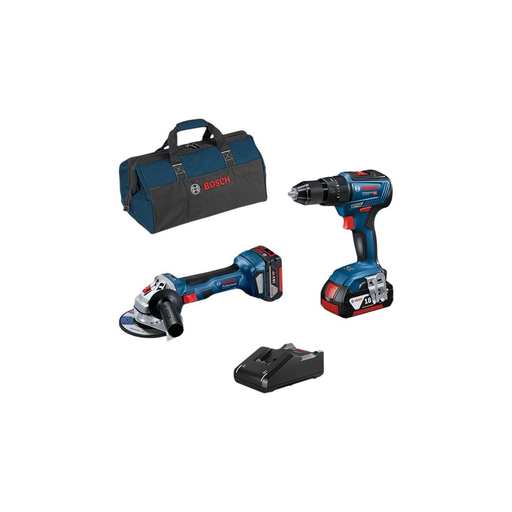 Produktbild för Bosch 18V KIT Professional - 2-tool set - sladdlös - 2 batterier, laddare medföljer