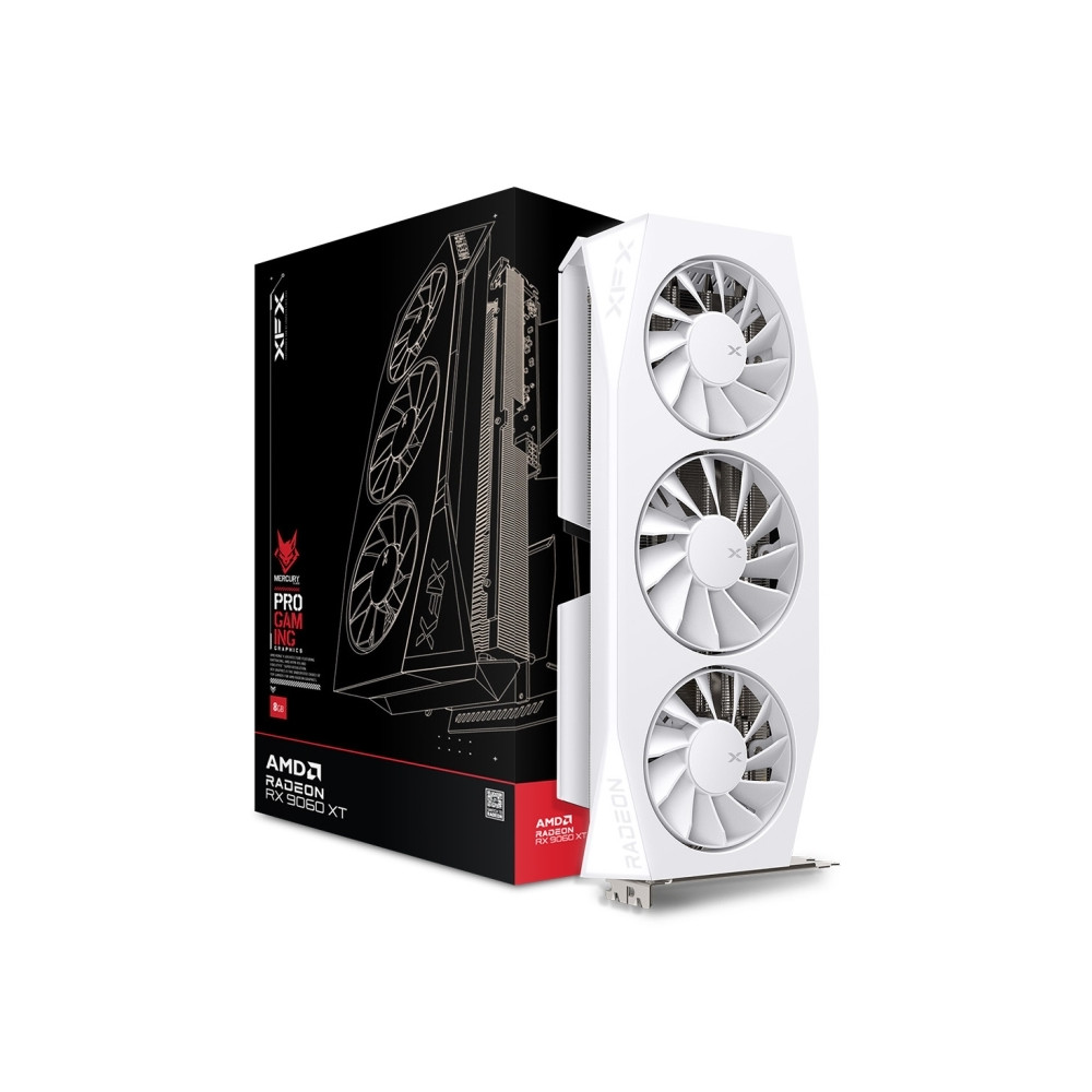 Produktbild för XFX Mercury OC - Gaming Edition - grafikkort - Radeon RX 9060 XT - 16 GB - vit