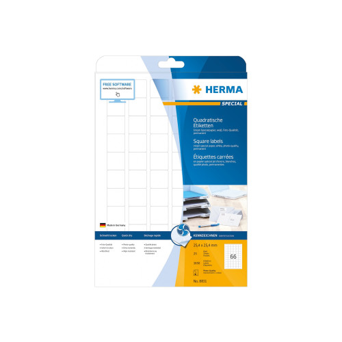 HERMA HERMA Special - etiketter - matt - 1650 etikett (er) - 25.4 x 25.4 mm - 90 g/m²