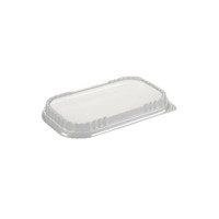 Produktbild för Låg dome t/foliebakke sort/alu D-PET 241x145x25mm 100stk/pak