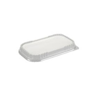 Produktbild för Låg dome t/foliebakke sort/alu D-PET 241x145x25mm 100stk/pak