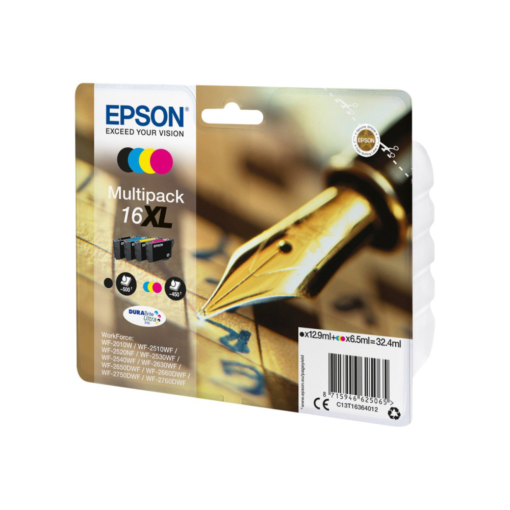 Produktbild för Epson 16XL Multipack - 4-pack - XL - svart, gul, cyan, magenta - original - bläckpatron