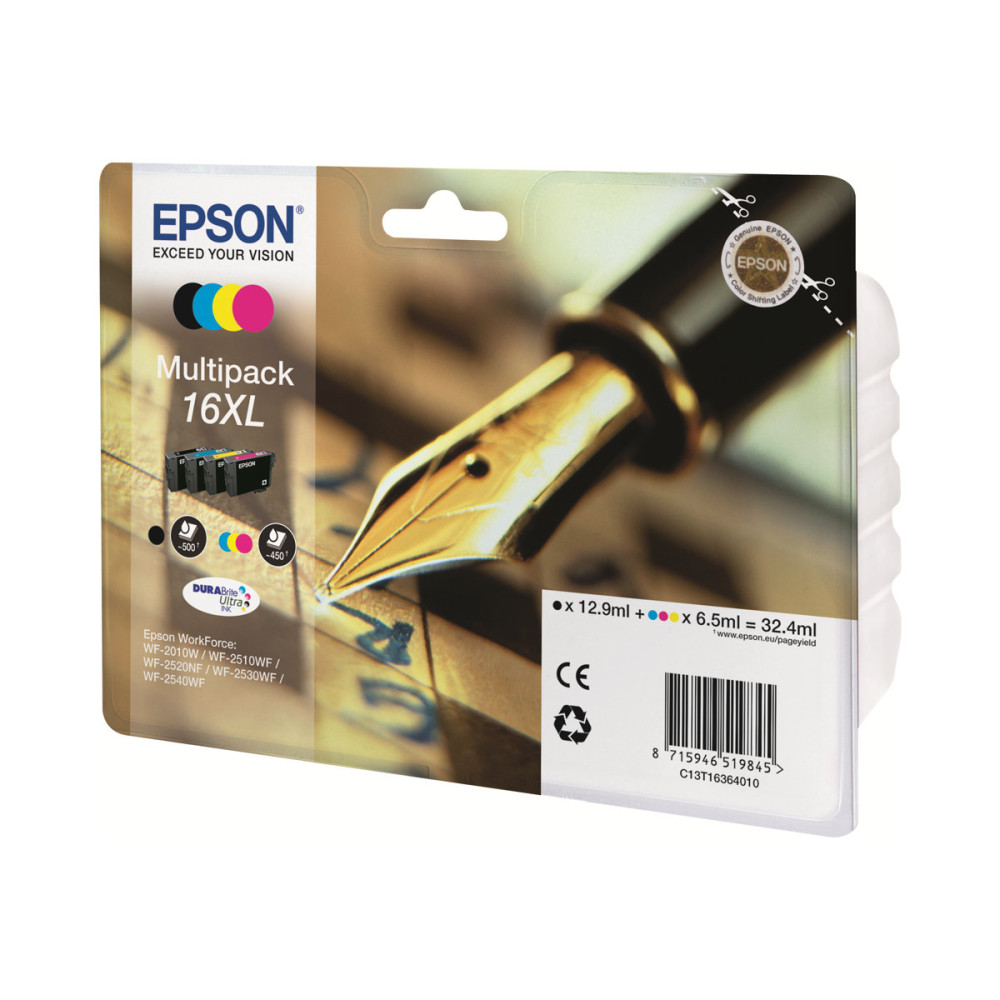 Produktbild för Epson 16XL Multipack - 4-pack - XL - svart, gul, cyan, magenta - original - bläckpatron