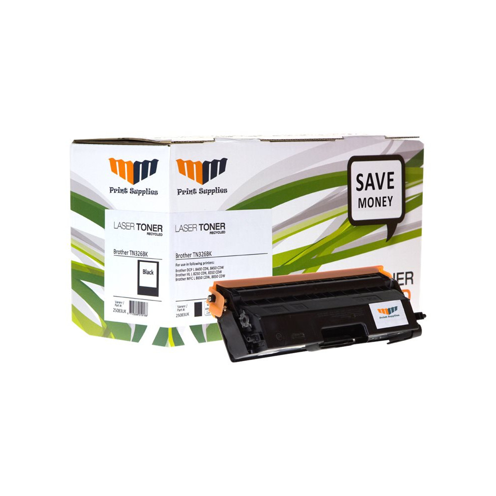 Produktbild för MM Print Supplies 25083UK - svart - kompatibel - återanvänd - tonerkassett (alternativ för: Brother TN326BK)