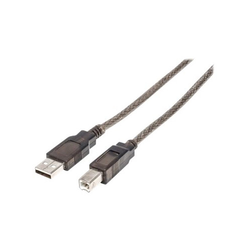 Manhattan Manhattan USB-A to USB-B Cable, 15m, Male to Male, Active, Black, 480 Mbps (USB 2.0), Built-in Chipset With Amplification, Hi-Speed USB, Three Year Warranty, Polybag - USB-kabel - USB till USB typ B - 15 m