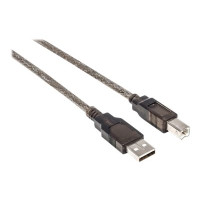 Produktbild för Manhattan USB-A to USB-B Cable, 15m, Male to Male, Active, Black, 480 Mbps (USB 2.0), Built-in Chipset With Amplification, Hi-Speed USB, Three Year Warranty, Polybag - USB-kabel - USB till USB typ B - 15 m