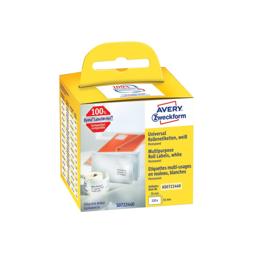 Produktbild för Avery Zweckform - etiketter - 320 etikett (er) - 54 x 70 mm