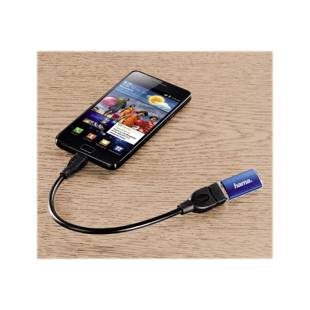 Produktbild för Hama USB 2.0 Adapter Cable - USB-kabel - USB till mikro-USB typ B - 15 cm