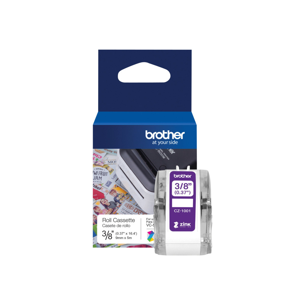 Produktbild för Brother CZ-1001 - löpande etiketter - 1 rulle (rullar) - Rulle (0,94 cm x 5 m)