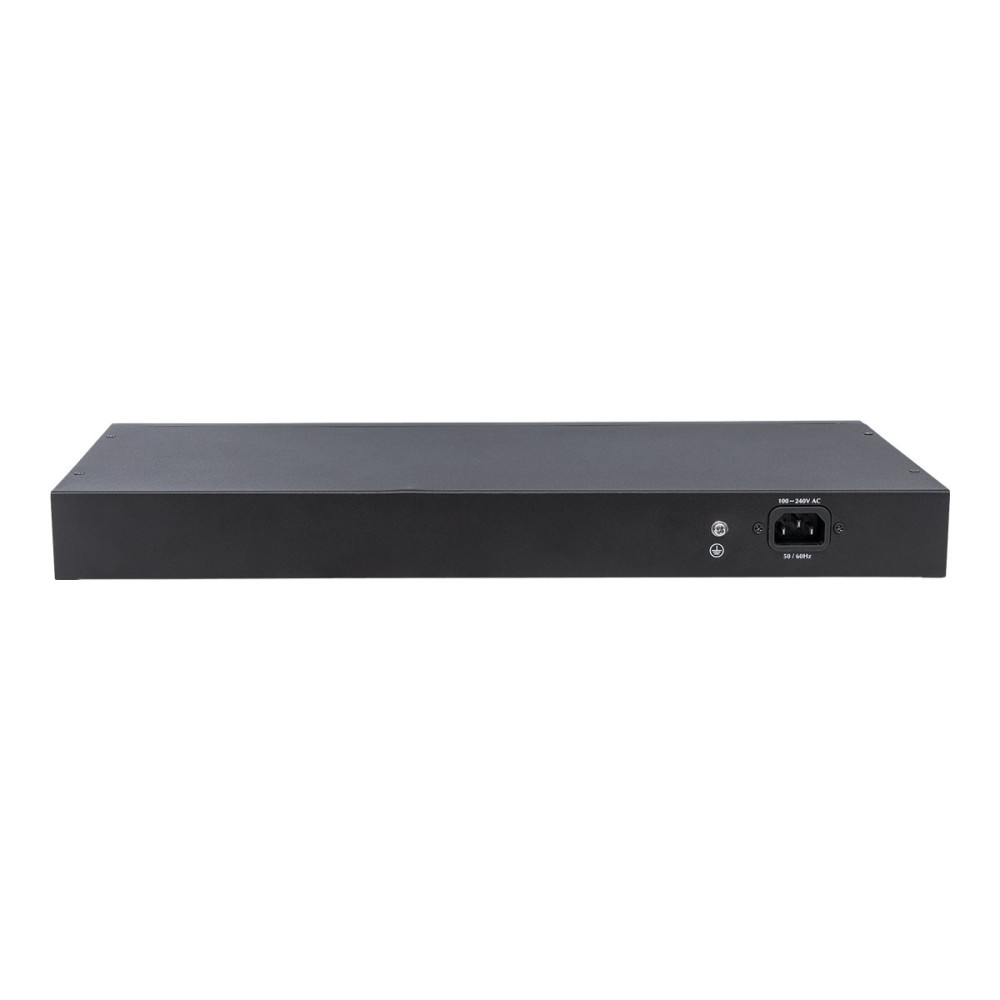 Produktbild för Intellinet 24-Port Gigabit Ethernet PoE+ Switch with 2 SFP Ports, LCD Display, IEEE 802.3at/af Power over Ethernet (PoE+/PoE) Compliant, 370 W, Endspan, 19" Rackmount - switch - 24 portar - ohanterad - rackmonterbar
