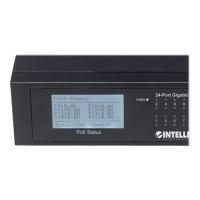 Produktbild för Intellinet 24-Port Gigabit Ethernet PoE+ Switch with 2 SFP Ports, LCD Display, IEEE 802.3at/af Power over Ethernet (PoE+/PoE) Compliant, 370 W, Endspan, 19" Rackmount - switch - 24 portar - ohanterad - rackmonterbar