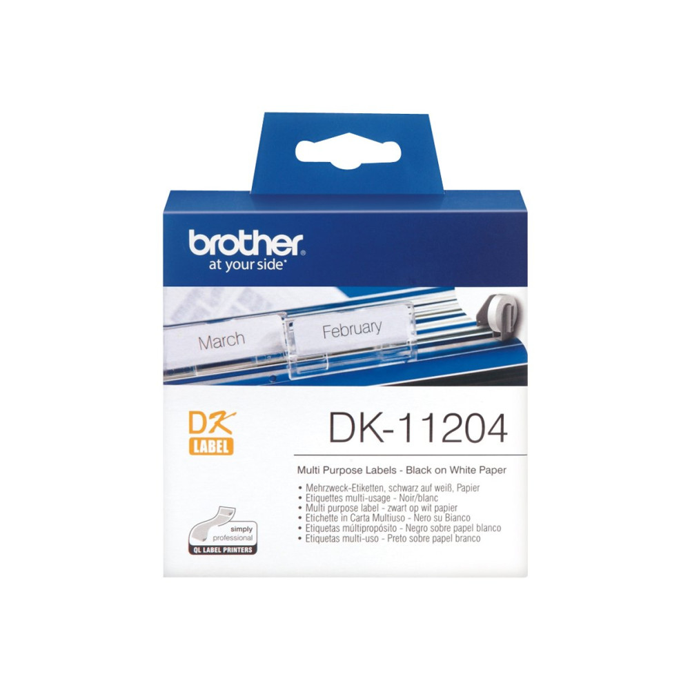 Produktbild för Brother DK-11204 - etiketter för flera ändamål - 400 etikett (er) - 17 x 54 mm