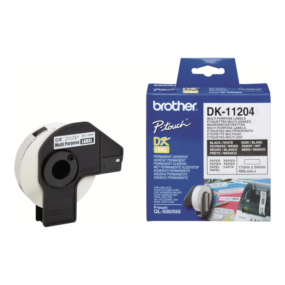 Produktbild för Brother DK-11204 - etiketter för flera ändamål - 400 etikett (er) - 17 x 54 mm