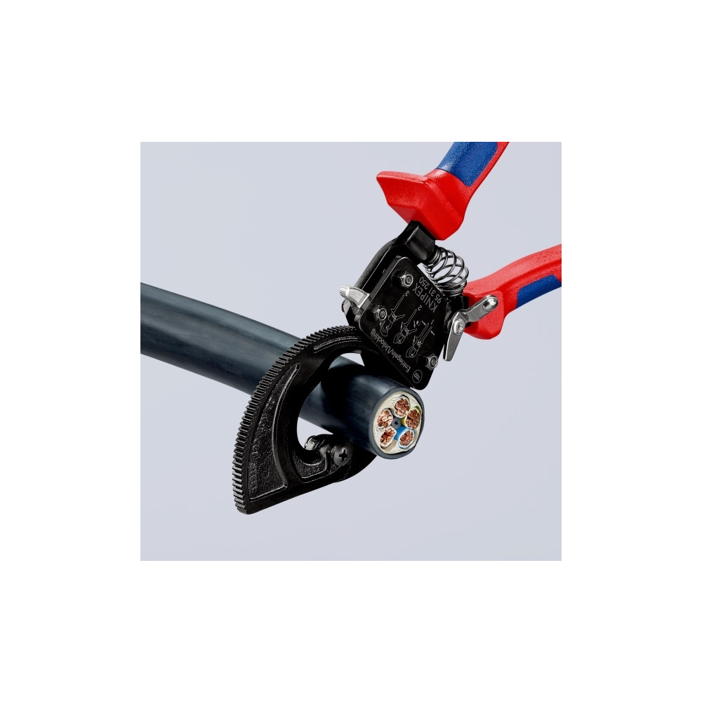 Produktbild för Knipex 95 31 250, Handdriven kabelavbitare, Blå, Röd, Stål,...