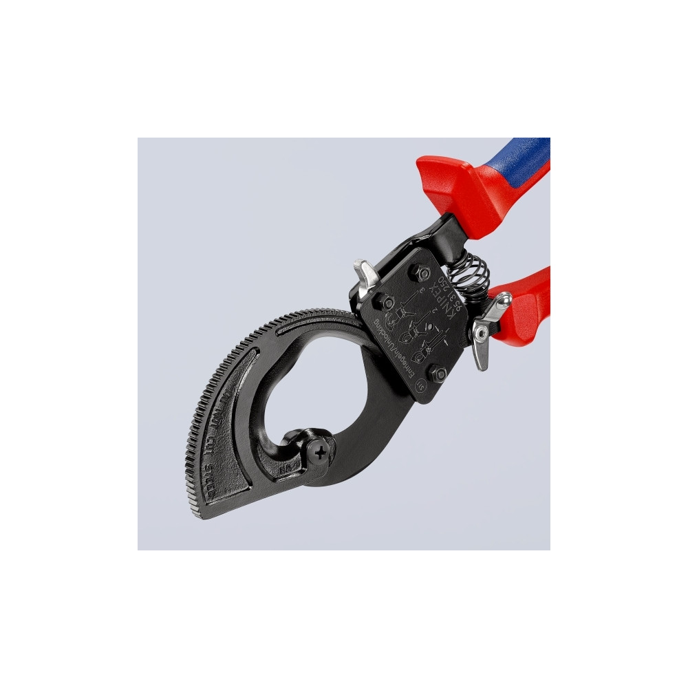 Produktbild för Knipex 95 31 250, Handdriven kabelavbitare, Blå, Röd, Stål,...