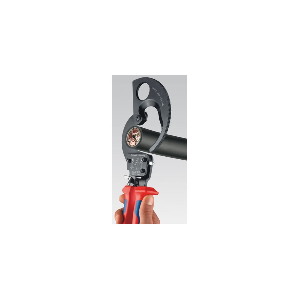 Produktbild för Knipex 95 31 250, Handdriven kabelavbitare, Blå, Röd, Stål,...