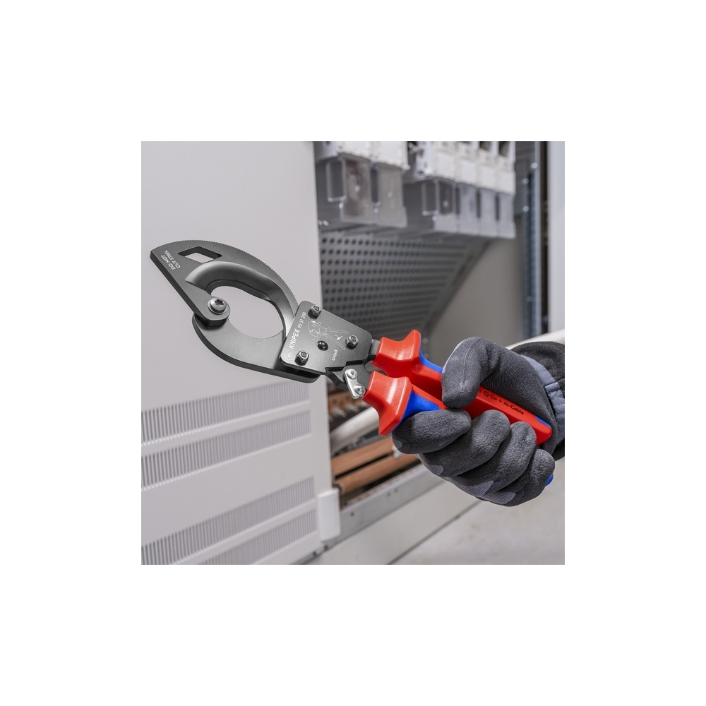 Produktbild för Knipex 95 31 250, Handdriven kabelavbitare, Blå, Röd, Stål,...