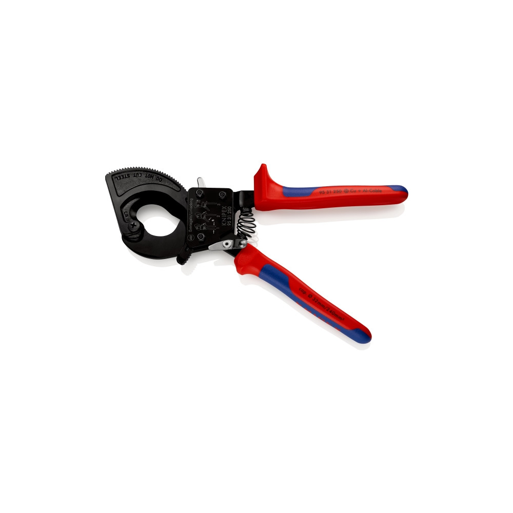 Produktbild för Knipex 95 31 250, Handdriven kabelavbitare, Blå, Röd, Stål,...