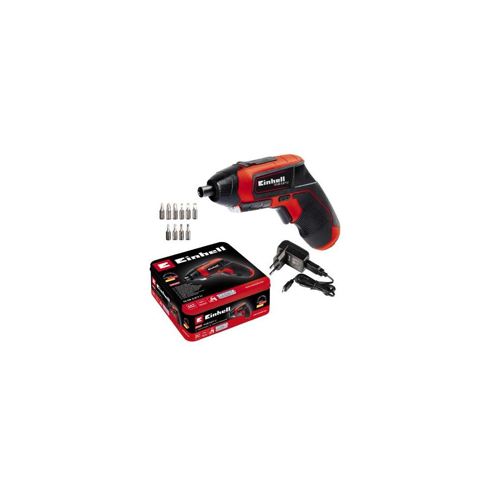 Produktbild för Einhell TE-SD 3,6/1 Li, Magnetisk bitshållare, Svart, Röd, 4...