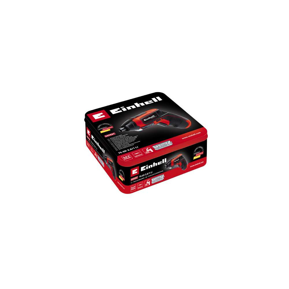 Produktbild för Einhell TE-SD 3,6/1 Li, Magnetisk bitshållare, Svart, Röd, 4...