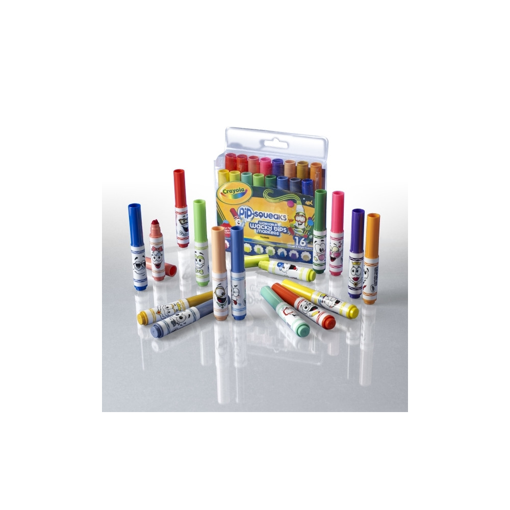 Produktbild för Bulkköp: Crayola Pip-Squeaks tvättbara märkpennor med knasig...