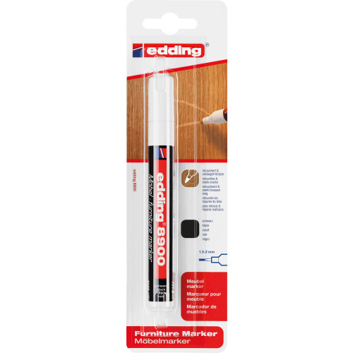 edding Edding 8900, Svart, Rund spets, Plast, Trä/laminat, 1,5 mm,...