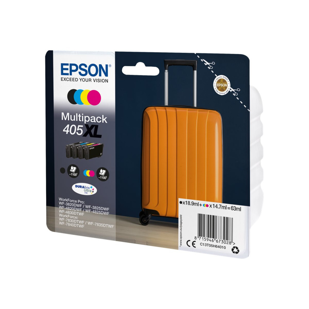 Produktbild för Epson 405XL Multipack - 4-pack - XL - svart, gul, cyan, magenta - original - bläckpatron