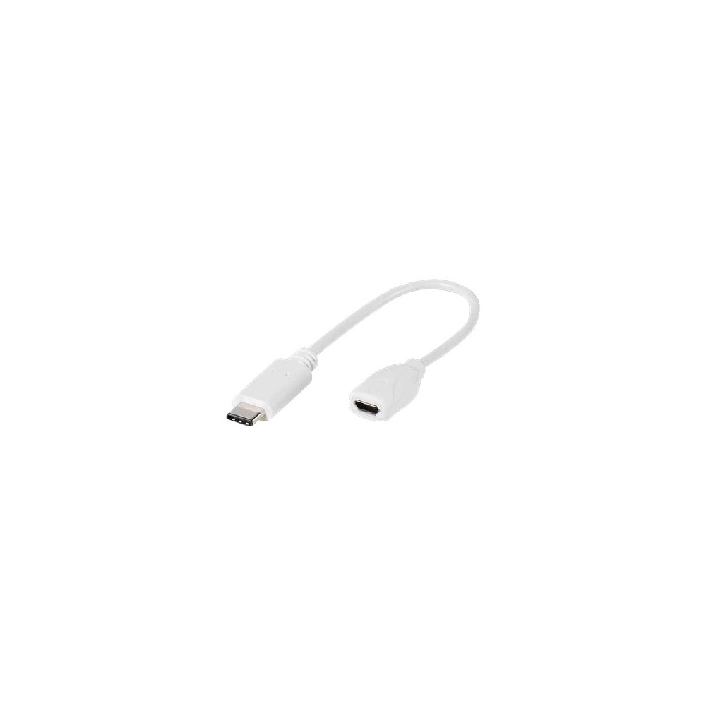 Produktbild för Vivanco CA CM2 15 - USB typ C-förlängningskabel - 24 pin USB-C till mikro-USB typ B - 10 cm