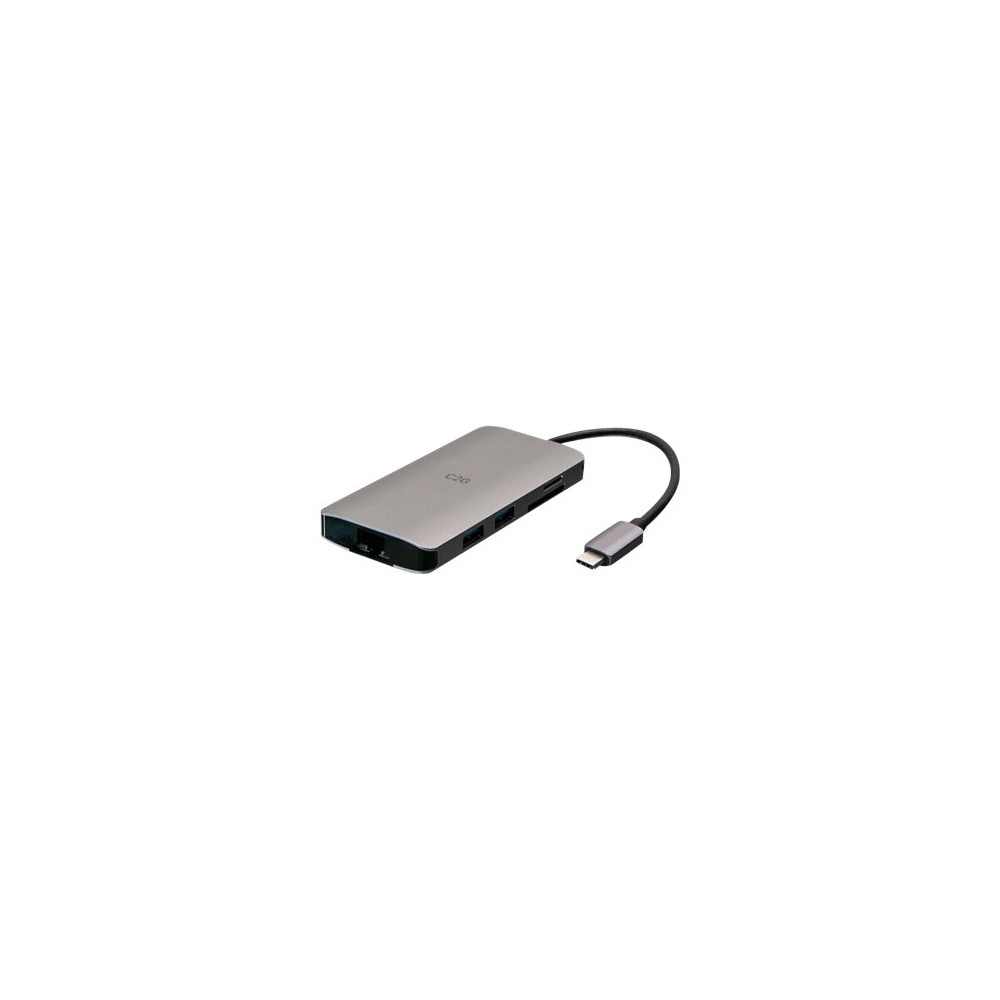 Produktbild för C2G USB-C® Mini Dock with HDMI, 2x USB-A, Ethernet, SD Card Reader, and USB-C Power Delivery up to 100W - 4K 30Hz - dockningsstation - USB-C / Thunderbolt 3 - HDMI - 1GbE