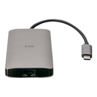 Produktbild för C2G USB-C® Mini Dock with HDMI, 2x USB-A, Ethernet, SD Card Reader, and USB-C Power Delivery up to 100W - 4K 30Hz - dockningsstation - USB-C / Thunderbolt 3 - HDMI - 1GbE
