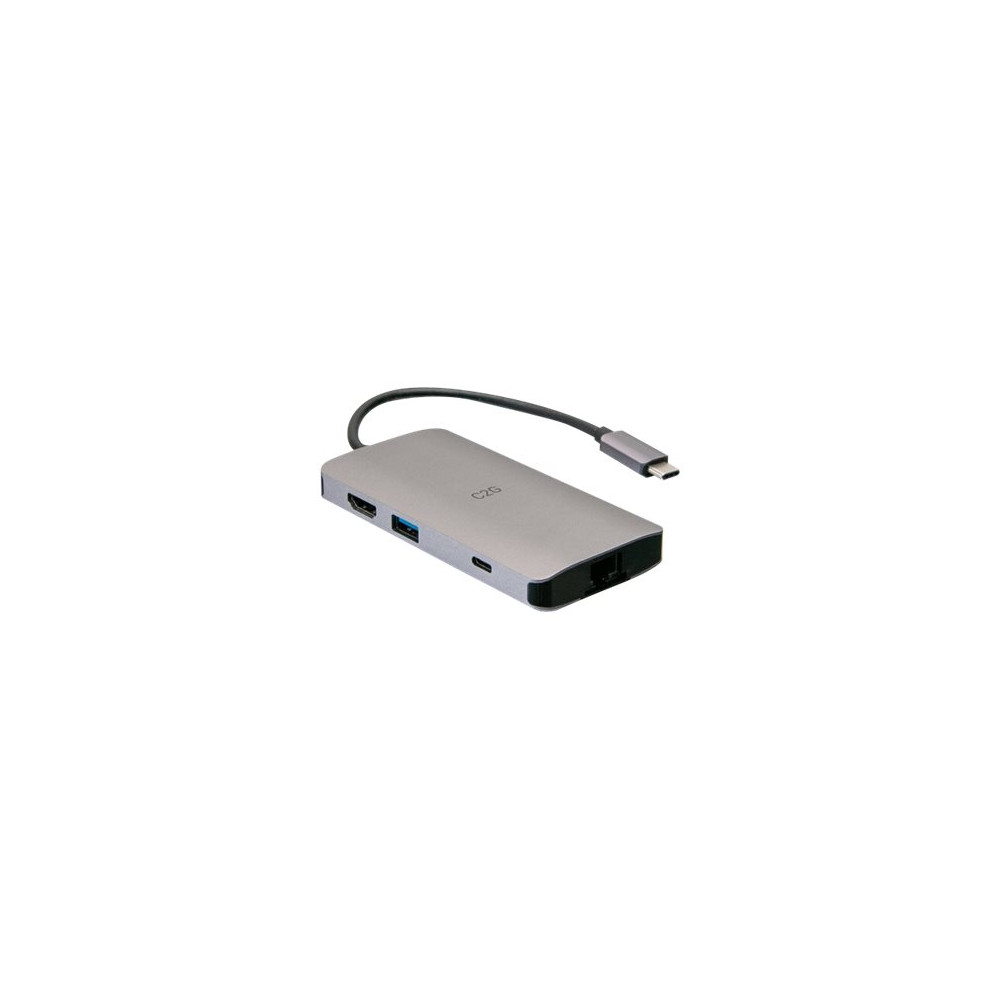 Produktbild för C2G USB-C® Mini Dock with HDMI, 2x USB-A, Ethernet, SD Card Reader, and USB-C Power Delivery up to 100W - 4K 30Hz - dockningsstation - USB-C / Thunderbolt 3 - HDMI - 1GbE