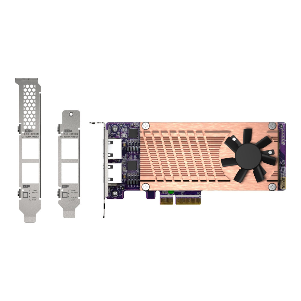 Produktbild för QNAP QM2-2P2G2T - kontrollerkort - M.2 NVMe Card / PCIe 3.0 (NVMe) - PCIe 3.0 x4, 2.5 Gigabit Ethernet