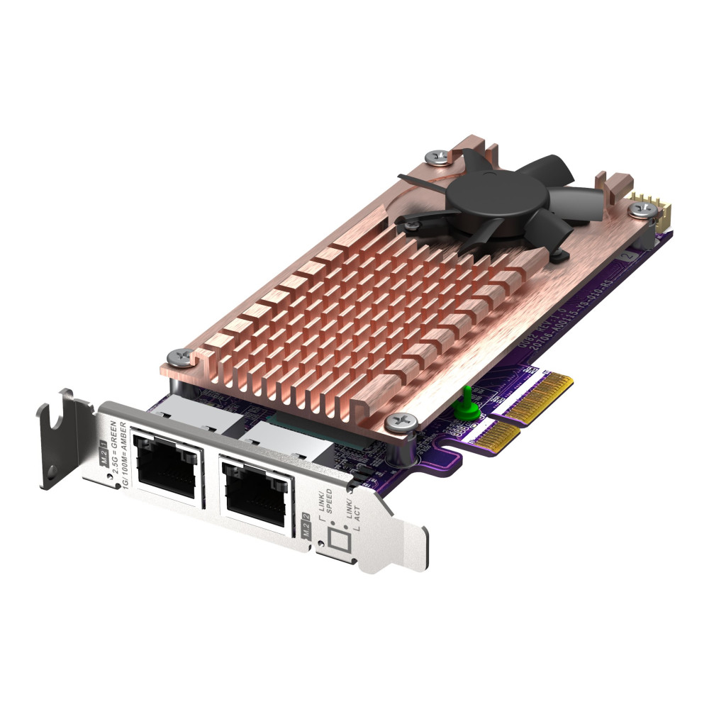 Produktbild för QNAP QM2-2P2G2T - kontrollerkort - M.2 NVMe Card / PCIe 3.0 (NVMe) - PCIe 3.0 x4, 2.5 Gigabit Ethernet