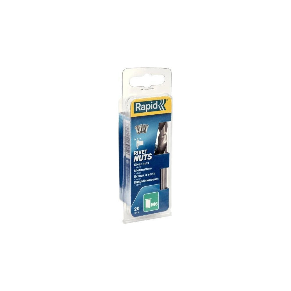 Produktbild för Rapid Blindnitmutter M6, Nitmutter, Stål, Vit, M6, RP110, 50...