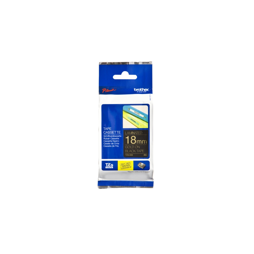 Produktbild för Brother TZe-344 - bandlaminat - 1 kassett(er) - Rulle (1,8 cm x 8 m)