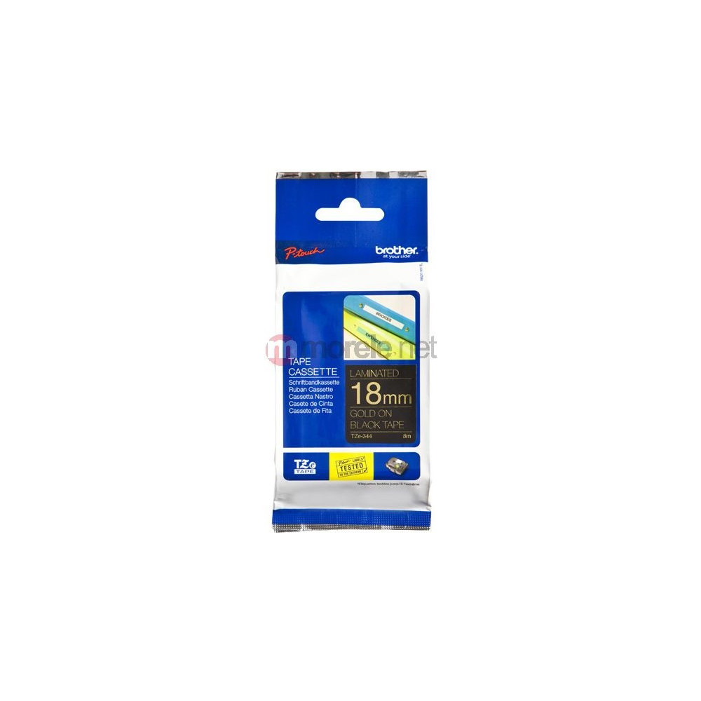 Produktbild för Brother TZe-344 - bandlaminat - 1 kassett(er) - Rulle (1,8 cm x 8 m)