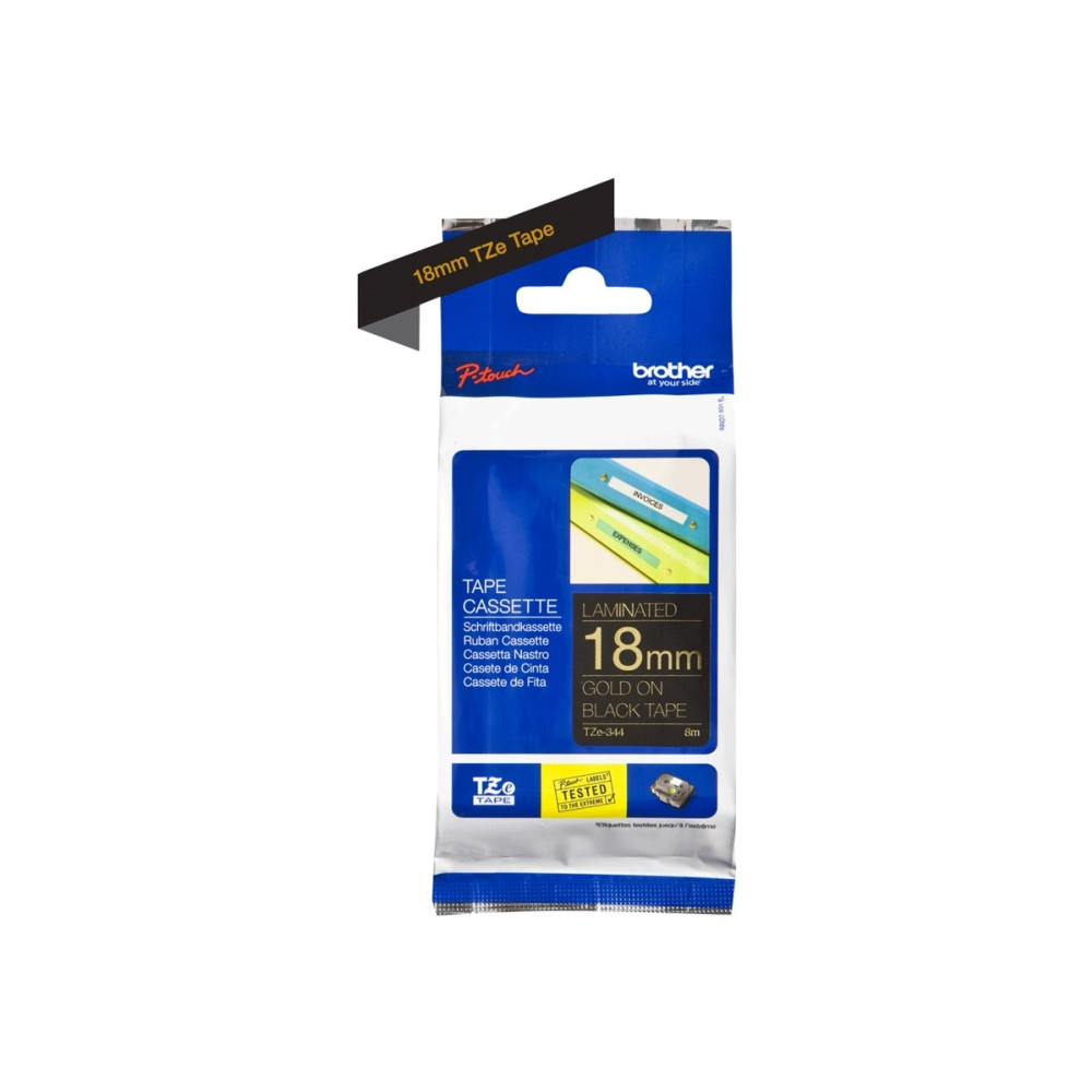 Produktbild för Brother TZe-344 - bandlaminat - 1 kassett(er) - Rulle (1,8 cm x 8 m)